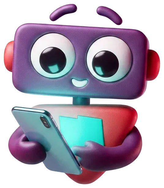 Yomi, el robot de YoMeAnimo!, usando un celular