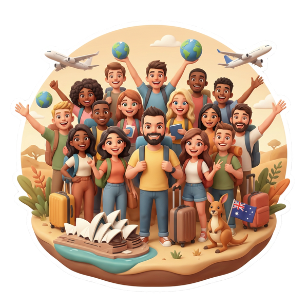 Viajeros disfrutando Australia