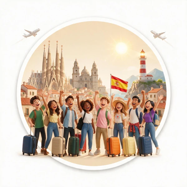 Viajeros disfrutando España