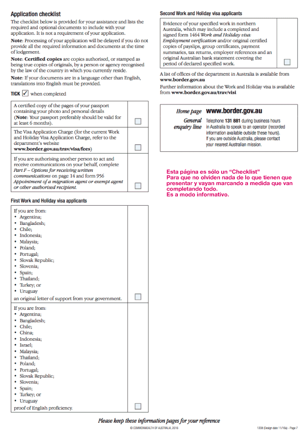 Formulario aplicacion work and holiday australia 1208 2017