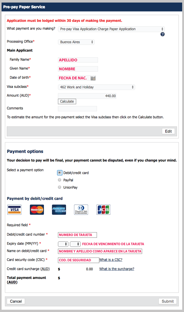 pagar visa work holiday australia