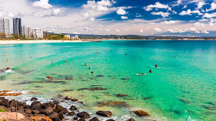 Coolangatta playa en Australia