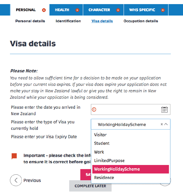 aplicar working holiday visa desde nueva zelanda