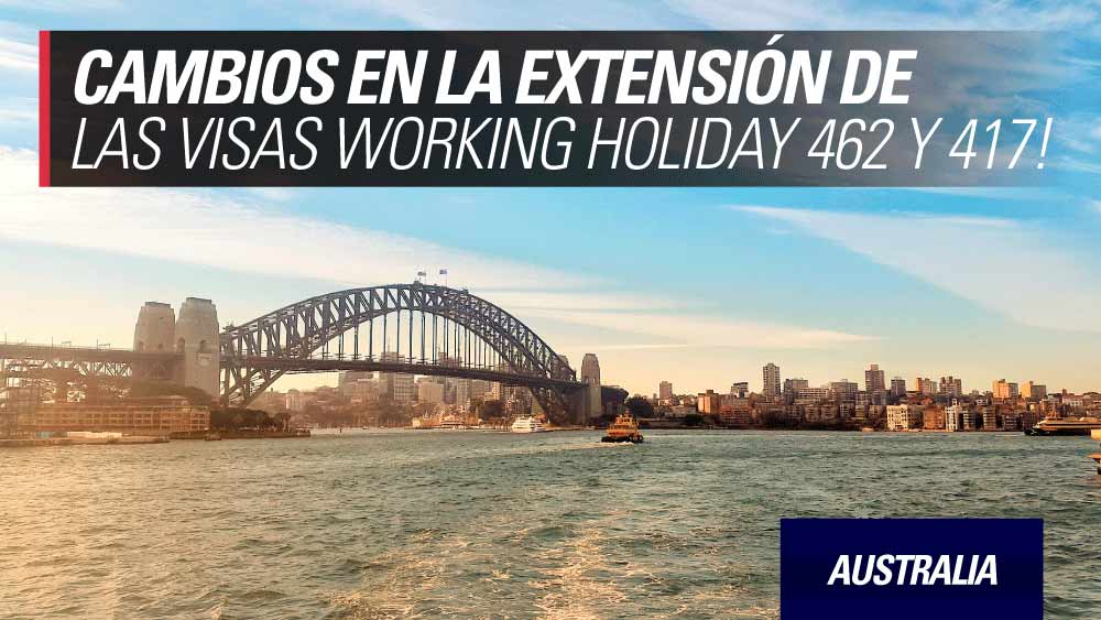 cambios extension visas working holiday australia y