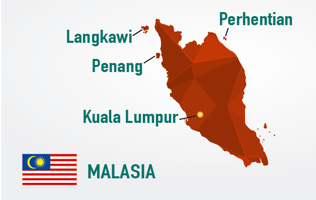 mapa de malasia principales destinos turisticos