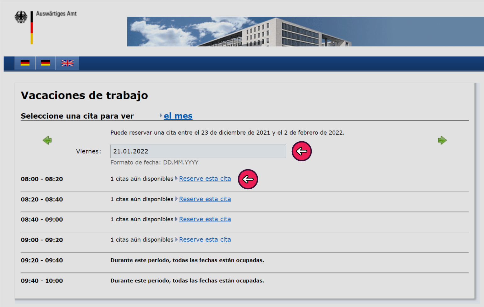 Cómo conseguir un turno WH Alemania