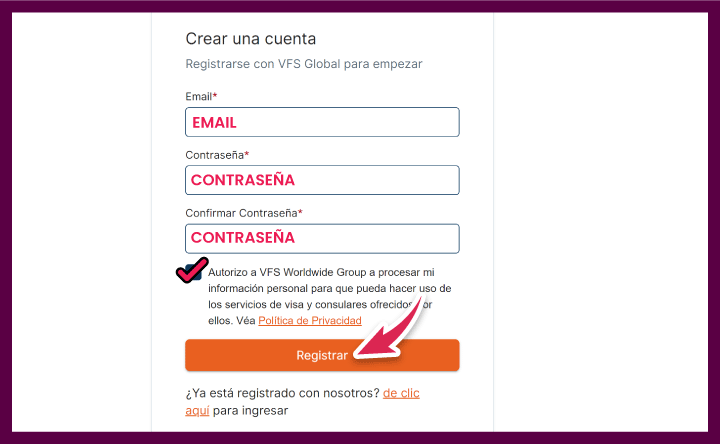 Crear cuenta